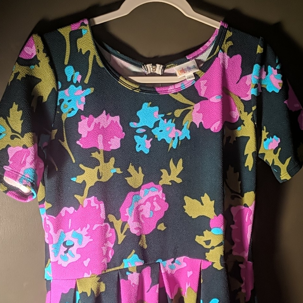 LuLaRoe Floral Dress - Pink, Blue, Green
